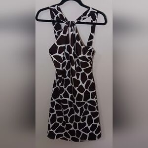 100% Silk Banana Republic Halter Animal Print Mini Dress